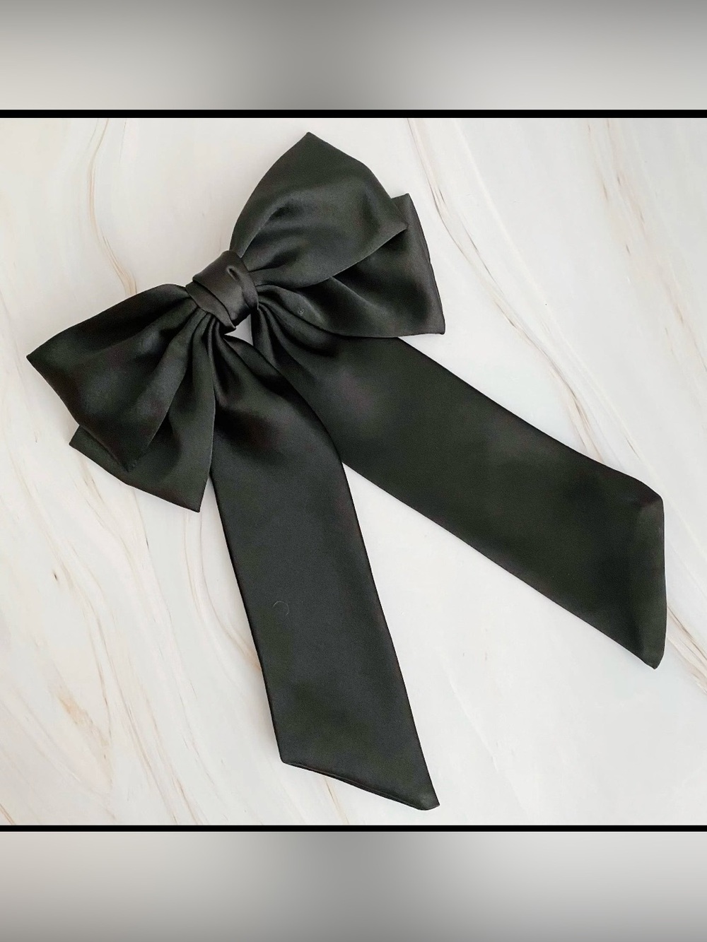 Black Satin Bow Hair Accessory
